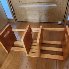 スライド式本棚　ナチュラルの画像