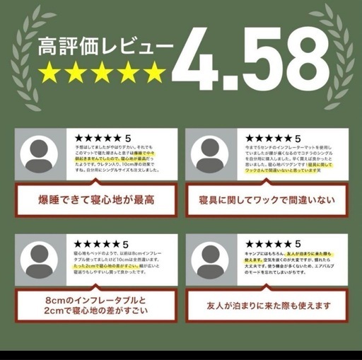 WAQ RELAXING CAMPMAT ダブル厚さ10㌢枕付き