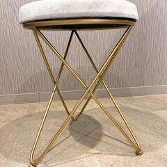 マカロンスツール2脚セット　ベルベット(ベロア)生地のラグジュアリーチェア 　カウンターチェア ドレッサーチェア サブチェアの画像