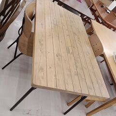 ★ジモティ割あり★  ダイニングセット 木目ベージュ W150×...