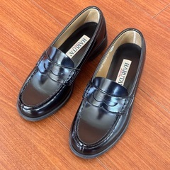 美品☆ハルタ合皮ローファー22cm黒