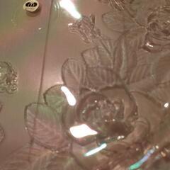 未使用 昭和レトロ　曽我ガラス リカルド 大きい皿 SOGA GLASS RICCARDO 薔薇　バラ　王冠の画像