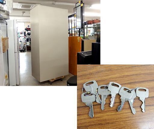 スチールロッカー 4人用 幅90cm 鍵付き 4連 オフィス家具 4ドア 縦長ロッカー 事務所 屯田店