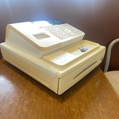 ★カシオ 電子 レジスター SE-S20 ホワイト 8部門 鍵2点付き レジスタ 店舗用品 領収書印字 動作確認済 CASIO★の画像