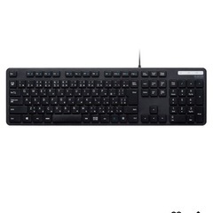 エレコム キーボード 有線 メンブレン 薄型 フルキーボード ブラック TK-FCM108XBKの画像