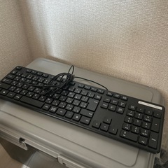 エレコム キーボード 有線 メンブレン 薄型 フルキーボード ブラック TK-FCM108XBKの画像