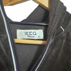 【IKKA】  ダークブラウン LL ジップアップジャケットの画像