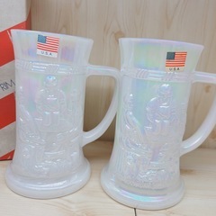 ヴィンテージ　Federal ミルクグラスジョッキ 2個セット 箱付　USA製の画像