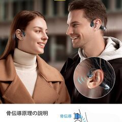 【新品・未使用】Bluetooth ワイヤレス骨伝導イヤホンの画像