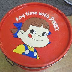 不二家 ペコちゃん 収納 ケース 高45×30㎝ ミルキー 大型缶 ブリキ缶 peco 西岡店の画像