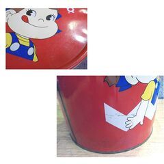 不二家 ペコちゃん 収納 ケース 高45×30㎝ ミルキー 大型缶 ブリキ缶 peco 西岡店の画像