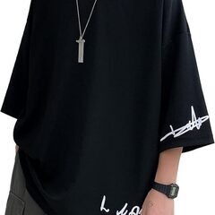 【新品・未使用】夏服 メンズ tシャツ （ブラック・L）