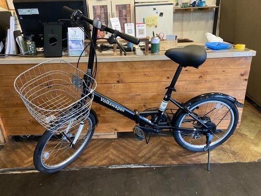 取引き中
【Volkswagen前後タイヤ・チューブ新品！】6段変速　20インチ折りたたみ自転車　マットブラック