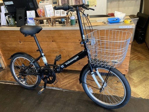 取引き中
【Volkswagen前後タイヤ・チューブ新品！】6段変速　20インチ折りたたみ自転車　マットブラック