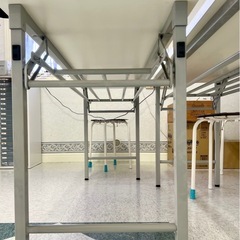 会議用折りたたみテーブル/白(2台セット)の画像