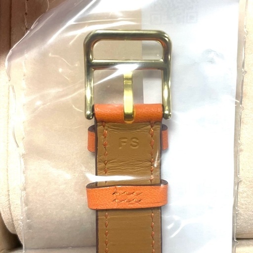 新品HERMES エルメス Hウォッチ PM オレンジ×ゴールド金具
