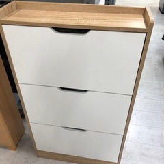 薄型シューズラックホワイト【トレファク堺福田店】
