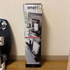 山崎実業　テレビ裏収納ラック ブラックの画像
