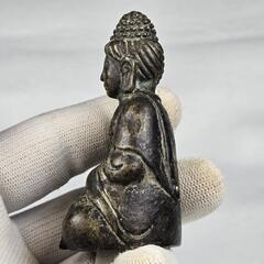 仏教古美術 青銅 細工 閉目唐観音像 仏壇 置物 希少の画像