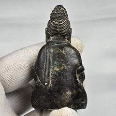 仏教古美術 青銅 細工 閉目唐観音像 仏壇 置物 希少の画像