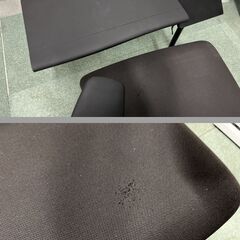 内田洋行 オフィスチェア 肘置き付 パソコン台付 デスクチェア 事務椅子 黒 キャスター 幅90cm×奥行70cm×高さ96cm～102cm（座高45cm～50cm） の画像