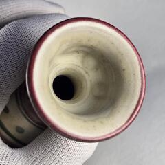 舶来品 中国古磁 本山西八義窯 手絵 紅緑彩 夔鳳紋 玉壺春瓶 酒