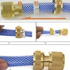 メタルホーセンド　ホース接続　コネクター　カップリング　高耐久　ジョイント継手　真鍮の画像