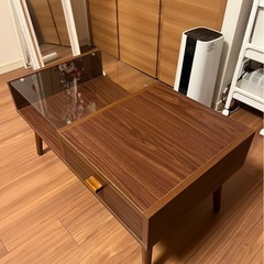 ガラス板ローテーブル
