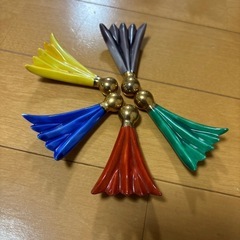 決まりました！ガレージセール　1.カラフル箸置き　扇子　5個セット