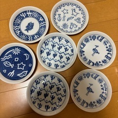 決まりました！ガレージセール　6.デザイン小皿7枚セット　直径約...