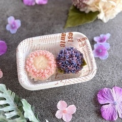 【5/24 1000円プチレッスン！】桜のティアラと紫陽花のおはぎの画像
