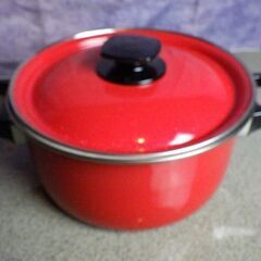 【お話し中】ホウロウ鍋(D) 赤色 500円 の画像