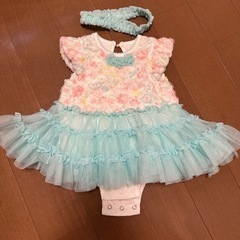 ベビードレス ヘアバンド付き
