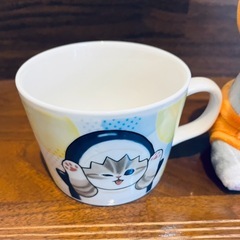 新品4点セット★mofusand モフサンド 着ぐるみにゃんBIGぬいぐるみ 虎 兎＋ファミマ限定マグカップ＋お野菜マルシェみかんの画像