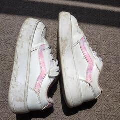 キッズ　スニーカー　VANS　18cm ホワイト　ピンクの画像