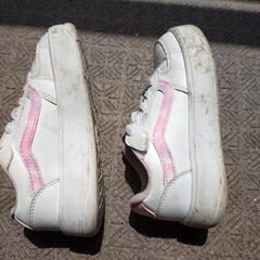 キッズ　スニーカー　VANS　18cm ホワイト　ピンクの画像