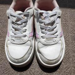 キッズ　スニーカー　VANS　18cm ホワイト　ピンクの画像