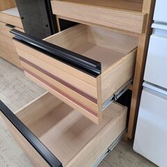 J9580　産商　レンジボード　70ハイカウンター　クロム　NA　ナチュラル　クリーニング済み【リユースのサカイ柏店】の画像