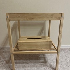 【セット】IKEA  サイドテーブルとティッシュケースの画像