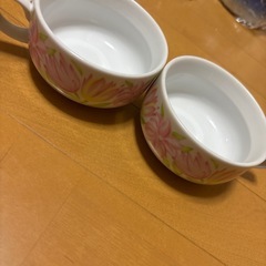 決まりました！ガレージセール　9.花柄が素敵なミニポタージュ皿　...