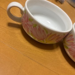 決まりました！ガレージセール　9.花柄が素敵なミニポタージュ皿　直径9.5cm 深さ5cmの画像