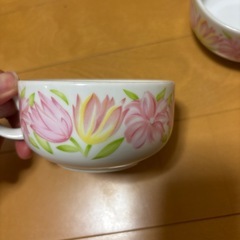 決まりました！ガレージセール　9.花柄が素敵なミニポタージュ皿　直径9.5cm 深さ5cmの画像