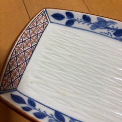 決まりました!ガレージセール　10.スクエア 和皿　横24cm　焼き魚にいいかも？の画像