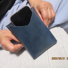 本革製スマホケース　ハンドルステム装着タイプの画像