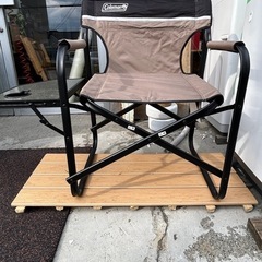 【美品】Coleman コールマン サイドテーブル付き デッキチ...