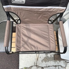 【美品】Coleman コールマン サイドテーブル付き デッキチェア アウトドア ピクニック 折り畳み椅子 2190860の画像