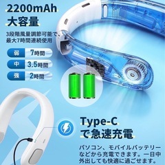 【新品未使用】首掛け扇風機 ネックファン の画像