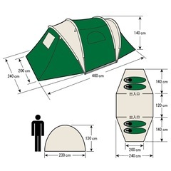 キャプテンスタッグ CS 3ルームドームテントUV 4人用 UA-0015の画像