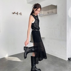  【定価¥5500タグ付き】シースルーレイヤード ロングカーディガン フリーサイズの画像