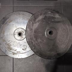 プレート ラバー 20kg 2枚 28mm バーベル ホームジム